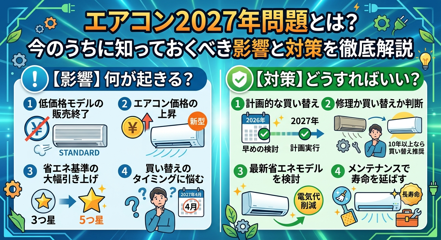 エアコン2027年問題とは？今のうちに知っておくべき影響と対策を徹底解説